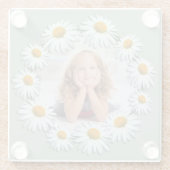 パーソナライズされたデイジーフカスタムォト、フレーム ガラスコースター (裏面)