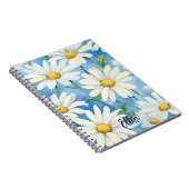 パーソナライズされたデイジー花柄 ノートブック (右側)