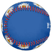 パーソナライズされたデイジー青 ソフトボール (正面左)