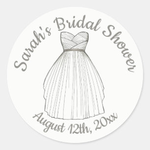 パーソナライズされたデイトブライドブライダルシャワー結婚ズガウン ラウンドシール