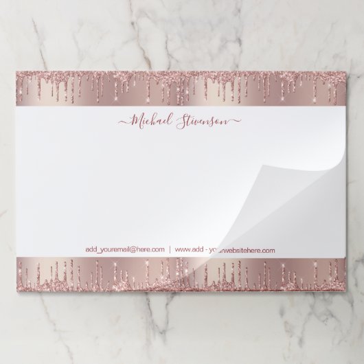 パーソナライズされたデザインあなた自身のバラ金ゴールド紙パッド ペーパーパッド (折り畳み)