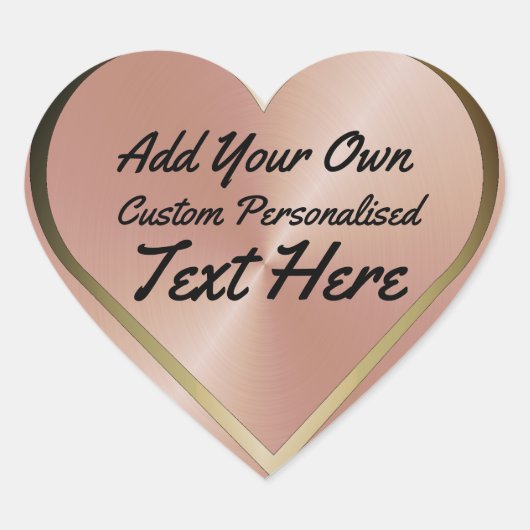 パーソナライズされたデザインバラ金ゴールド ハートシール (正面)