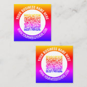 パーソナライズされたデザイン独自のQRコード名刺 スクエア名刺 (正面/裏面)