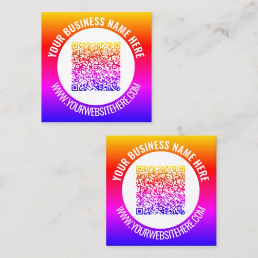 パーソナライズされたデザイン独自のQRコード名刺 スクエア名刺 (正面/裏面)