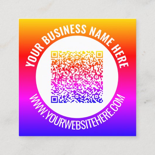 パーソナライズされたデザイン独自のQRコード名刺 スクエア名刺 (裏面)