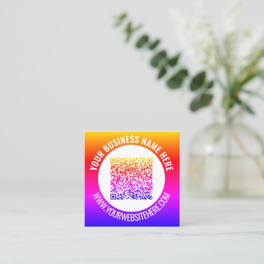 パーソナライズされたデザイン独自のQRコード名刺 スクエア名刺 (スタンド正面)