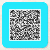 パーソナライズされたデザイン独自のQRコード紙コースター スクエアペーパーコースター (正面)