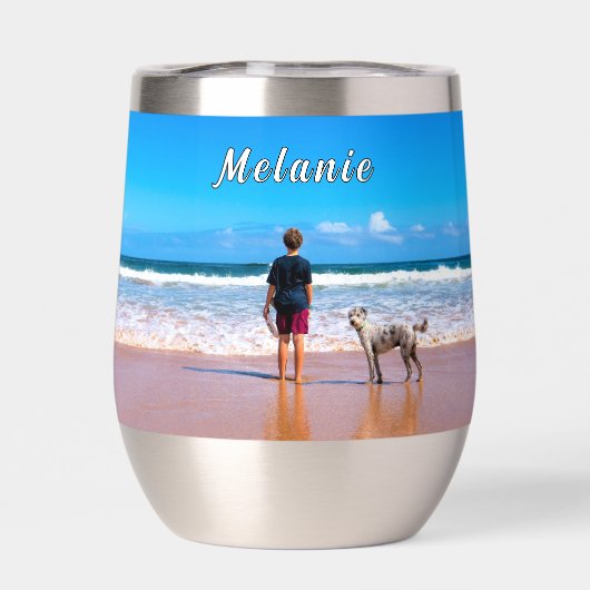 パーソナライズされたデザイン自分のカスタム写真と名前 (背面)