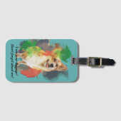 パーソナライズされたデザイン「かわいらしコルギ」。 ラゲッジタグ (正面横)