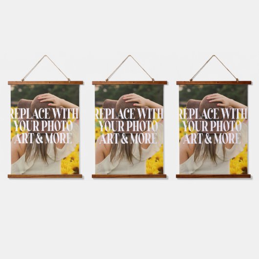 パーソナライズされたデザイン 吊り下げ型タペストリー (トリプル)