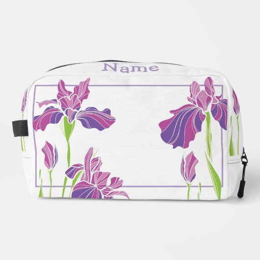 パーソナライズされたトイレタリーバッグ – パープルアイリス ドップキット (正面)