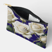 パーソナライズされたトイレタリーバッグ – ホワイトローズ アクセサリーポーチ (見開き)