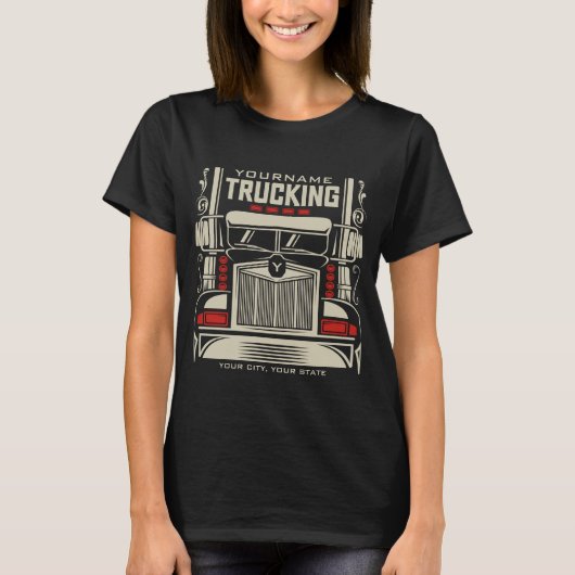 パーソナライズされたトラック運転手 18輪 BIG RIG トラック Tシャツ (正面)