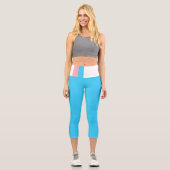 パーソナライズされたトランスジェンダー国旗 カプリレギンス (正面)