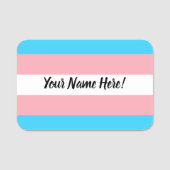 パーソナライズされたトランスジェンダー国旗 名札 (正面)