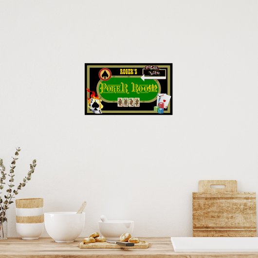 パーソナライズされたトランプのポーカールームデコール ポスター (キッチン)
