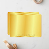 パーソナライズされたトレンディーエレガント金ゴールドメタリック ノートカード (正面/裏面インサイチュ)