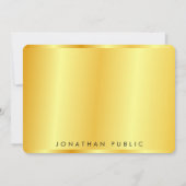 パーソナライズされたトレンディーエレガント金ゴールドメタリック ノートカード (裏面)