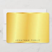 パーソナライズされたトレンディーエレガント金ゴールドメタリック ノートカード (正面)