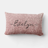 パーソナライズされたトレンディーバラ金ゴールドグリッター ランバークッション (裏面)