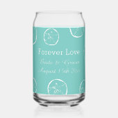 パーソナライズされたトレンディービーチ結婚式用缶ガラス ガラス缶 (正面)