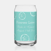 パーソナライズされたトレンディービーチ結婚式用缶ガラス ガラス缶 (裏面)
