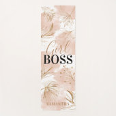 パーソナライズされたトレンディーピガーリーンク&金ゴールドガールボス ヨガマット (正面)