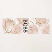 パーソナライズされたトレンディーピガーリーンク&金ゴールドガールボス ヨガマット (正面(横))