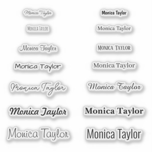 パーソナライズされたトレンディー名 シール (正面)