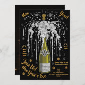 パーソナライズされたトレンディー新年のパーティの招待状 招待状 (正面/裏面)