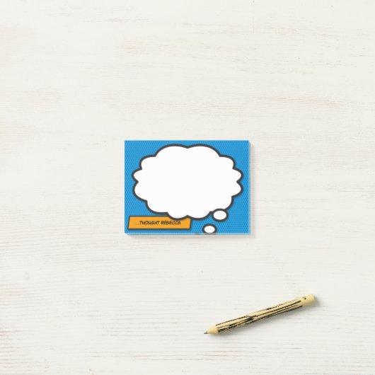 パーソナライズされたトレンディー漫画本のブ考えブル ポストイット (デスク上)