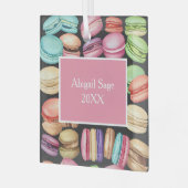 パーソナライズされたトレンディー芸術的水彩マカロン ガラスオーナメント (正面左)