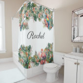 パーソナライズされたトロピカルジャングルパロットシャワーカーテン シャワーカーテン (インサイチュ)