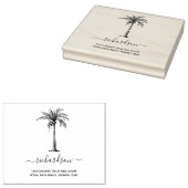パーソナライズされたトロピカルパームツリー モダンスクリプト ラバースタンプ (押印)