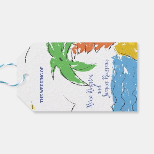 パーソナライズされたトロピカルビーチギフトタグ | ヤシの木 ギフトタグ (裏面横)