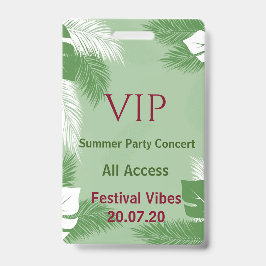 パーソナライズされたトロピカルビーチパーティーVIPアクセスバッジ バッジ