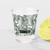 パーソナライズされたトロピカル モンステラの葉 ショットグラス (正面)