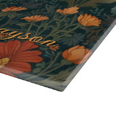 パーソナライズされたトンボのオレンジのフローラボホシック カッティングボード (角)