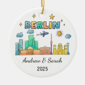 パーソナライズされたドイツのスカイラインベルリンオーナメント セラミックオーナメント (正面)