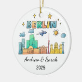パーソナライズされたドイツのスカイラインベルリンオーナメント セラミックオーナメント (左)