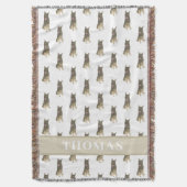 パーソナライズされたドイツ牧羊犬（サベル） スローブランケット (正面縦)