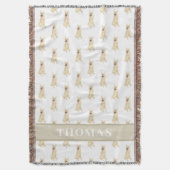 パーソナライズされたドイツ牧羊犬(ブラック&タン) スローブランケット (正面縦)