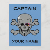 パーソナライズされたドクロと交差した骨 ポストカード (正面)