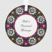 パーソナライズされたドサイケデリックット・マンダラ・クリスマス オーナメント (裏面)