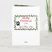 パーソナライズされたドッグのフォトクリスマスカード カード (裏面)