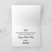 パーソナライズされたドッグダッド面白い写真 ハッピー ファーザーズ デー カード (内部)