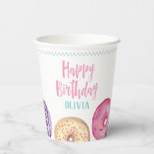 パーソナライズされたドナットデザートテーマ誕生日パーティー 紙コップ (裏面)