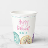 パーソナライズされたドナットデザートテーマ誕生日パーティー 紙コップ (正面)