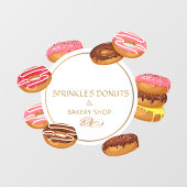 パーソナライズされたドーナツとベーカリーショップ ウィンドウサイン (シート)