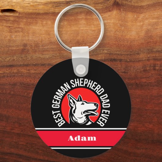 パーソナライズされたド最高のイツの羊飼いパパ キーホルダー (正面)